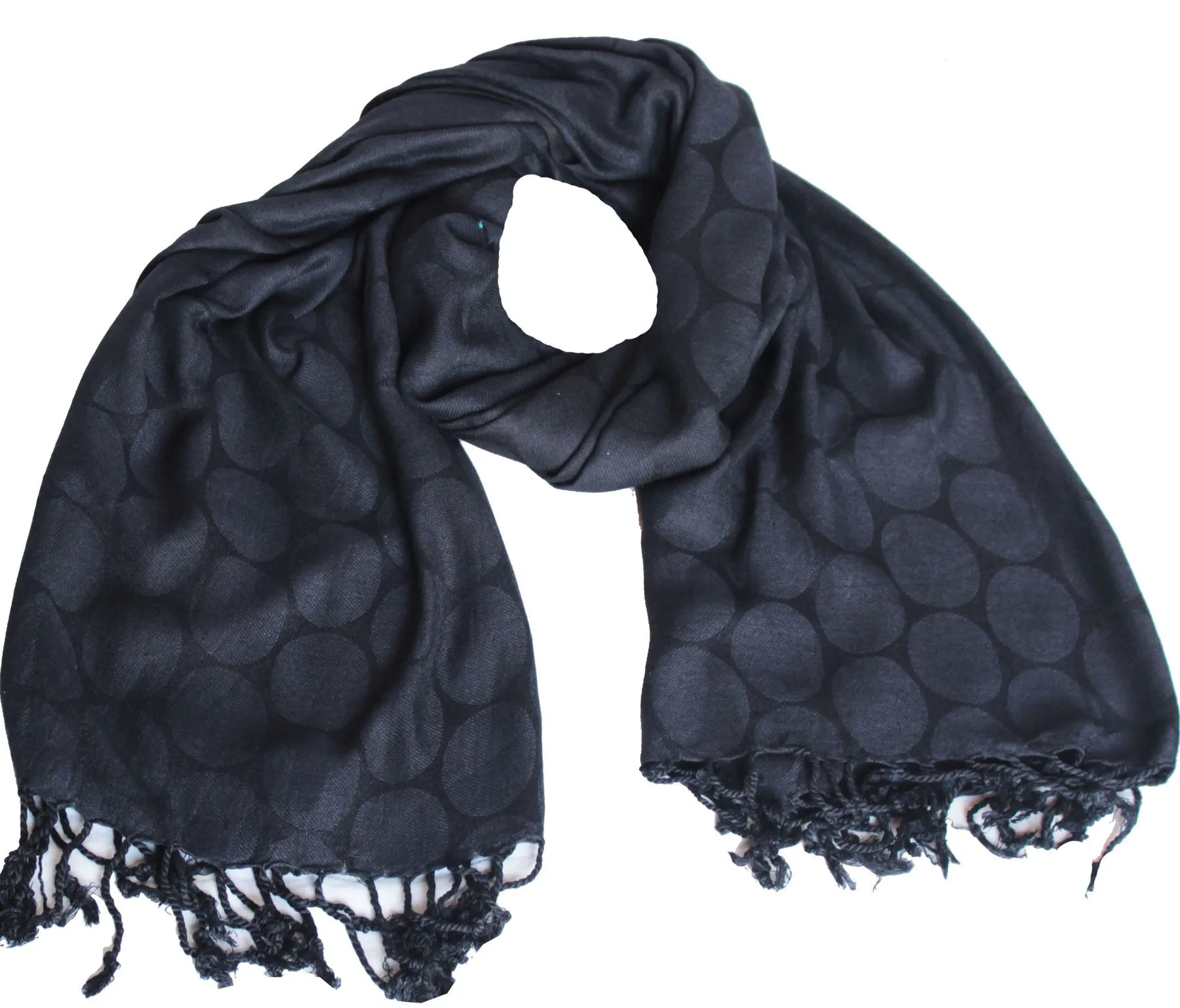 Indian Scarf Womens Viscose Wrap India Clothing Gift (Black, 68 x 29 inches)