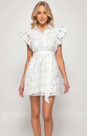 Ivane Mini Shirt Dress- White