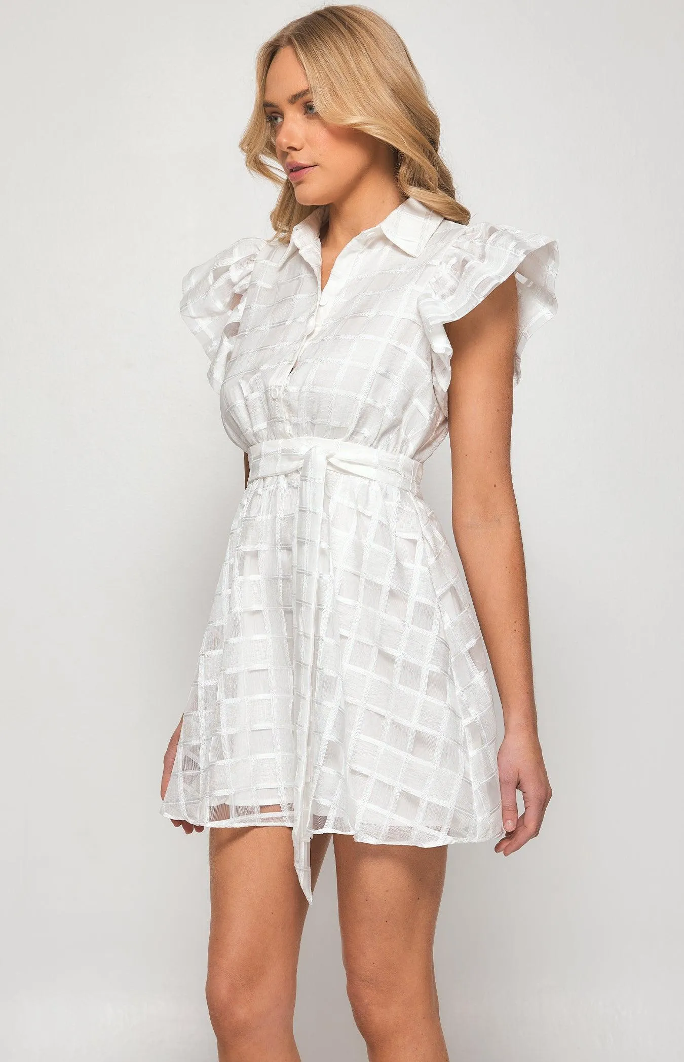 Ivane Mini Shirt Dress- White