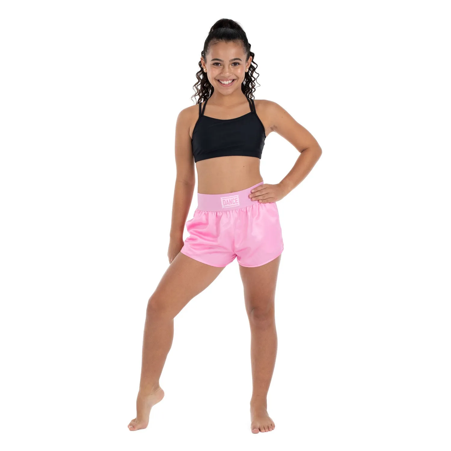 Kim: Boxer Style Satin Short in Pink