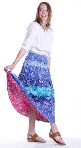 La Cera Crinkle Voile Reversible Skirt