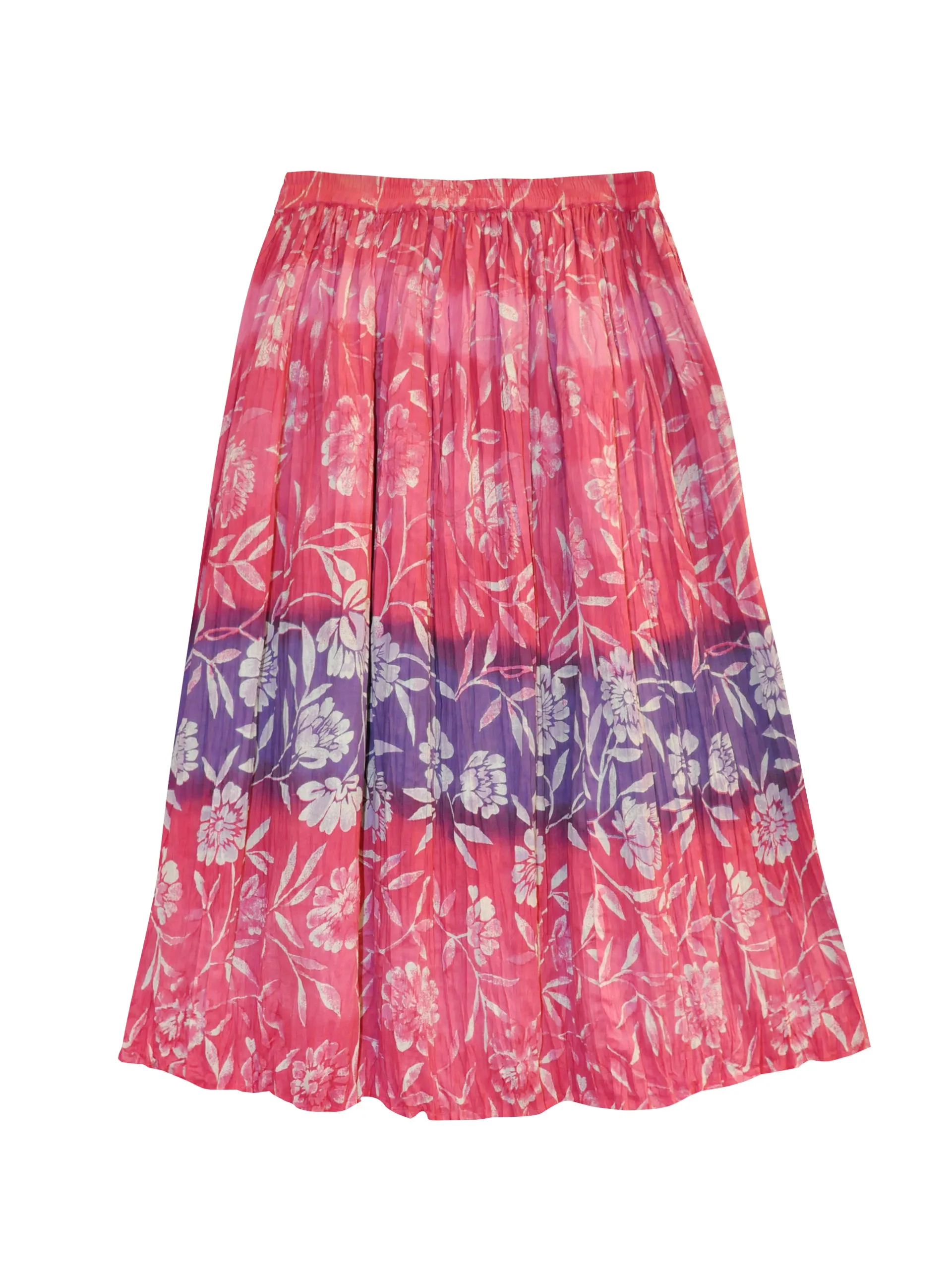 La Cera Plus Size Crinkle Voile Reversible Skirt