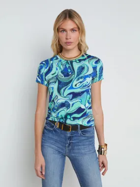 L’agence - Ressi Slim Fit Tee - Mint Multi Tie Dye Swirl