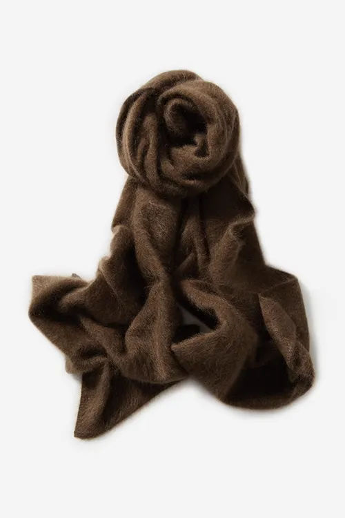 Luxe Fuzzy Brushed Cashmere Winter Scarf