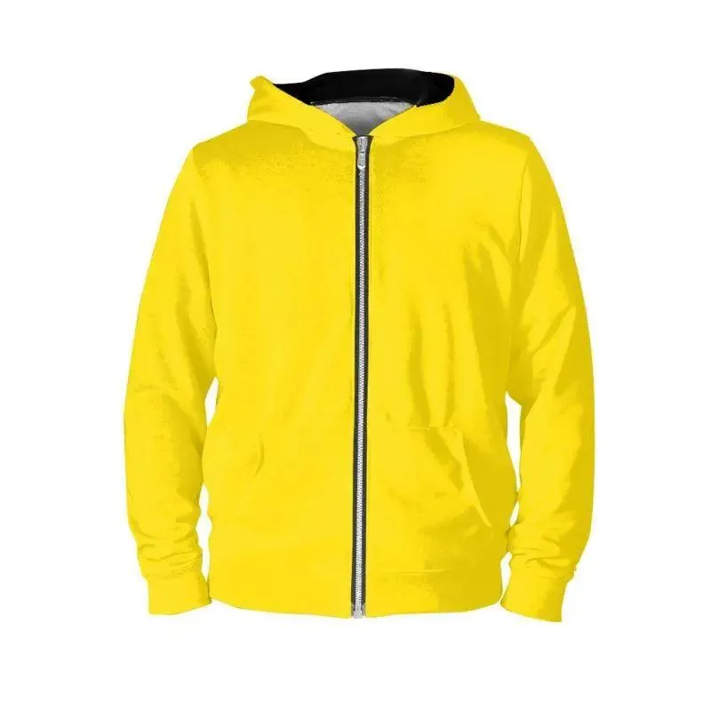 Luxury Zipper Friendly Yellow Hoodie