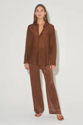 MAISON SIDE SPLIT SHIRT-BRONZE SPOT