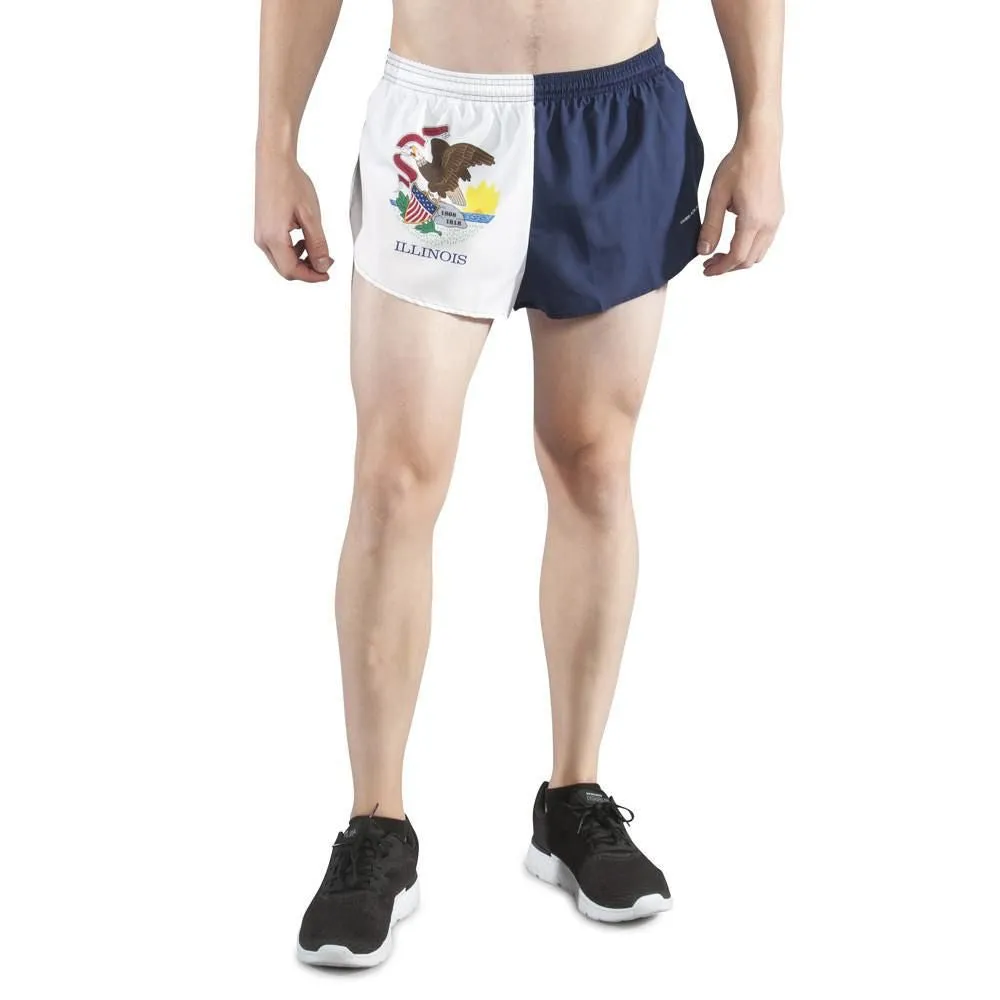 Men's 1" Elite Split Shorts- Illinois