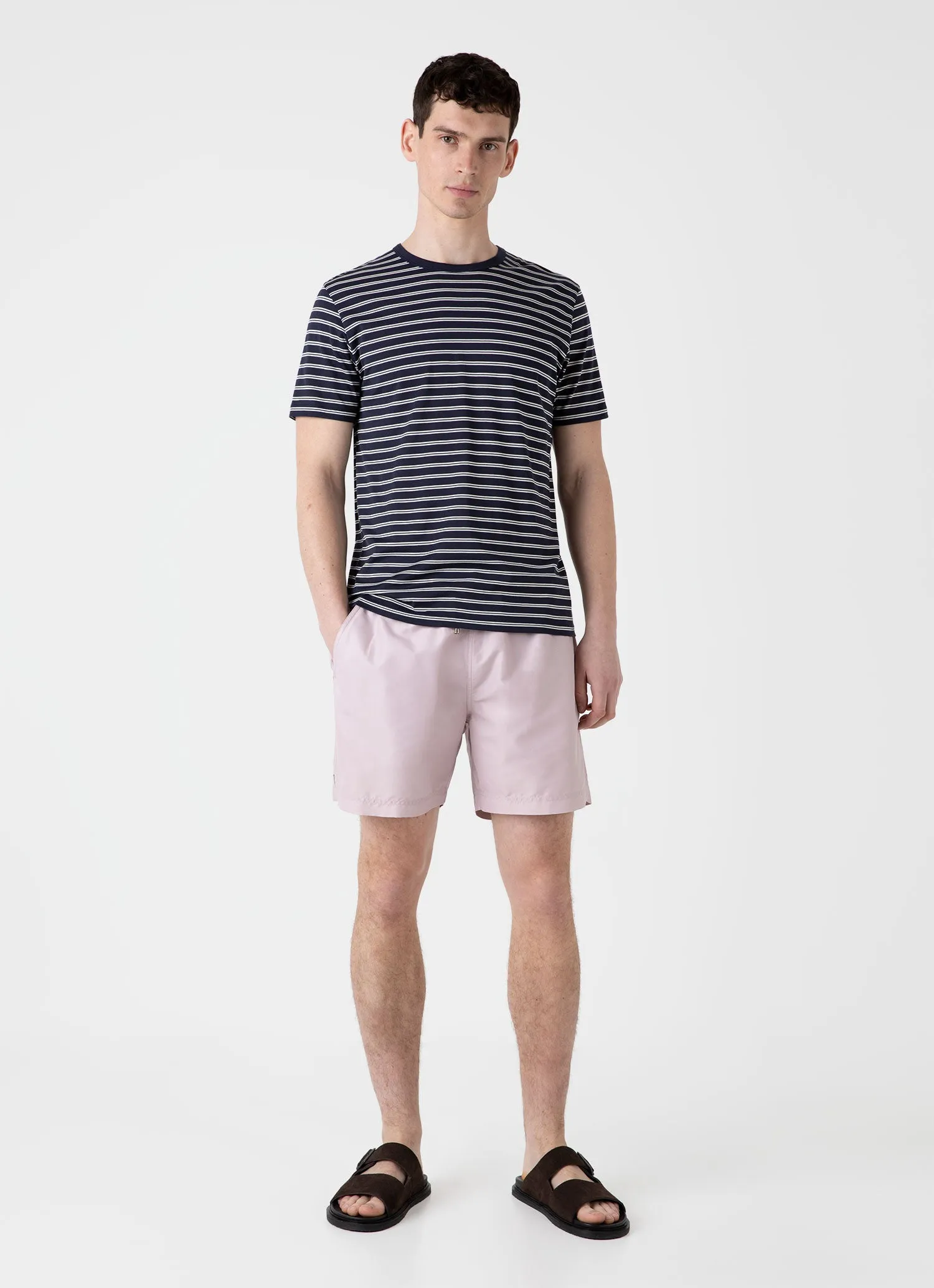 Men's Drawstring Swim Short in Pale Pink