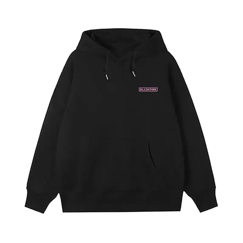 Mens Womens Hoodie Spring Korean Style Hooded Pullover Black Pink Print Autumn Oversized Swearshirt Streetwear S4788944