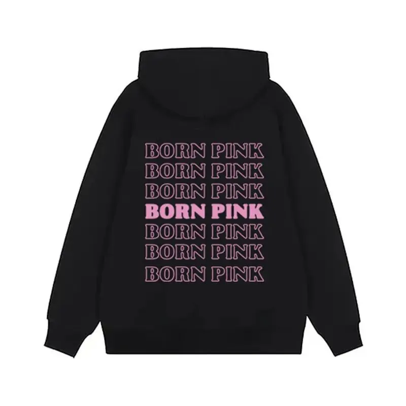 Mens Womens Hoodie Spring Korean Style Hooded Pullover Black Pink Print Autumn Oversized Swearshirt Streetwear S4788944