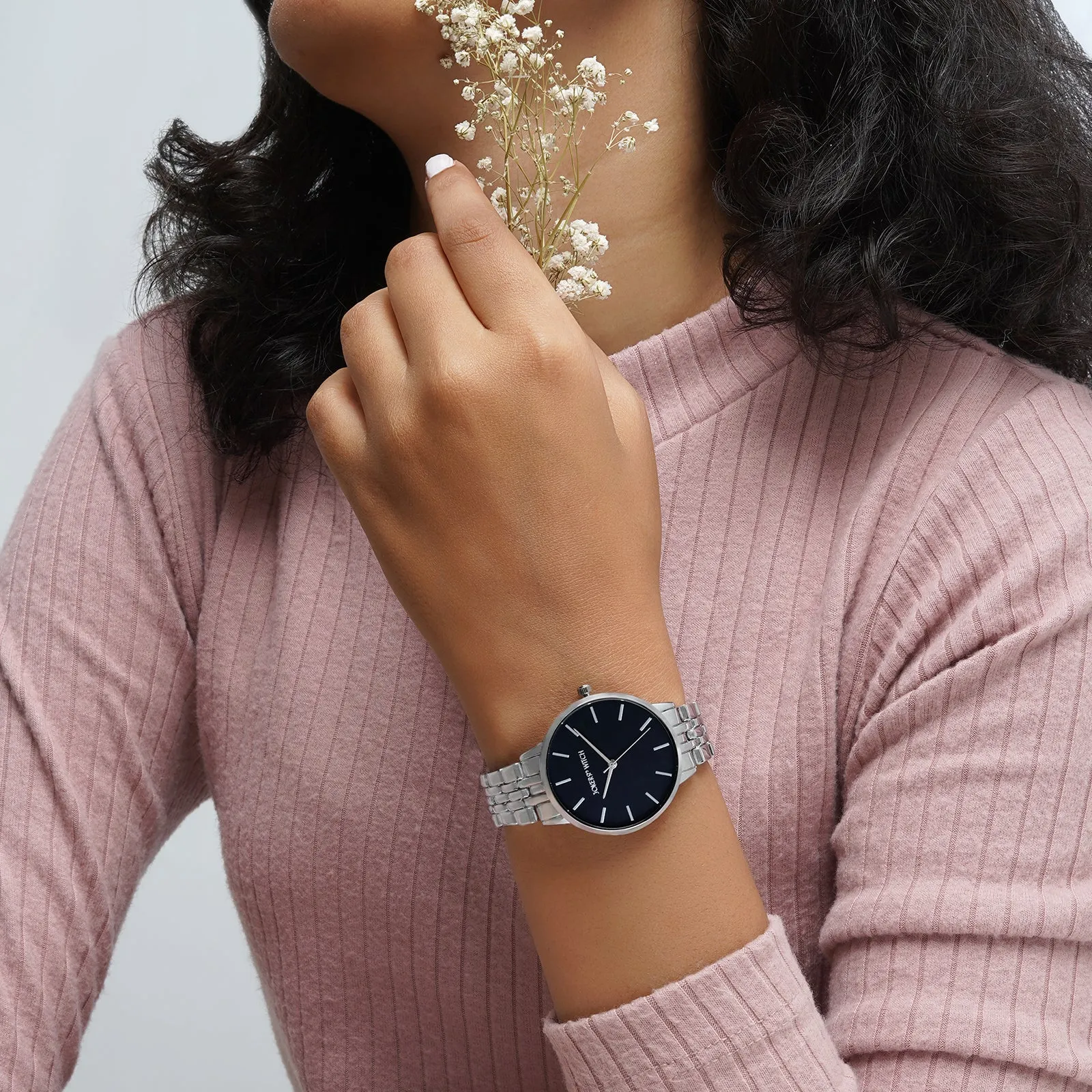 Mini Nebula Black Dial Silver Watch