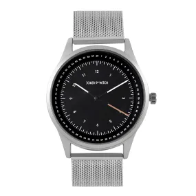 Montego Black Dial Silver Mesh Strap Watch