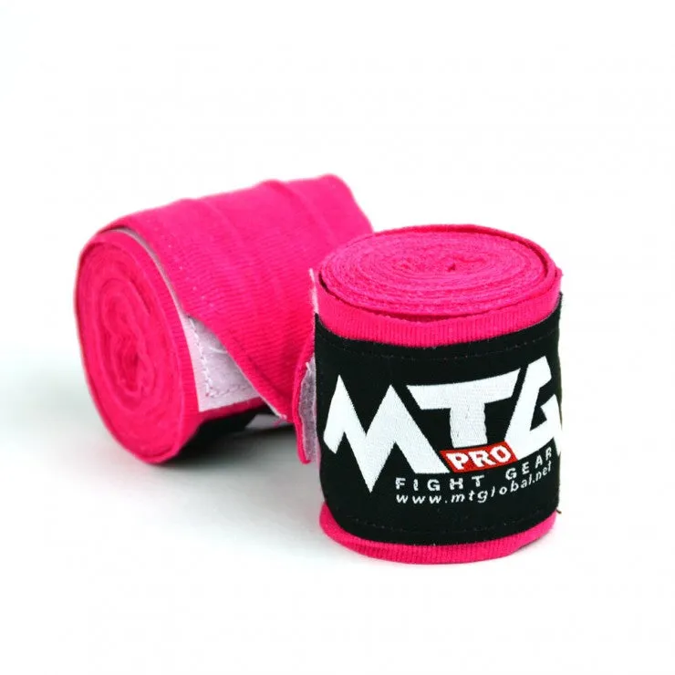 MTG Pro Boxing Pink Hand Wraps Elasticated 2.5m Muay Thai