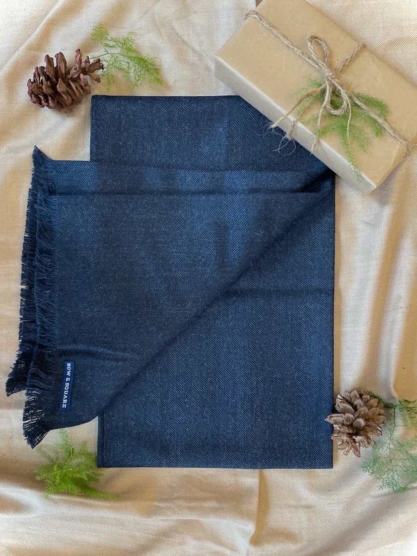 Navy Tweed Scarf