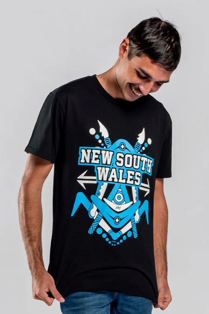 NSW Tribute Black Cotton Crew Neck Unisex T-Shirt