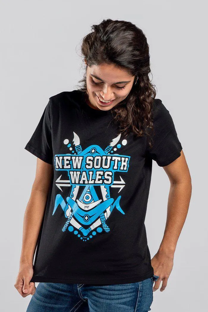 NSW Tribute Black Cotton Crew Neck Women's T-Shirt