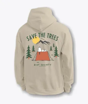 Peanuts Snoopy Save the Trees Mens Hoodie