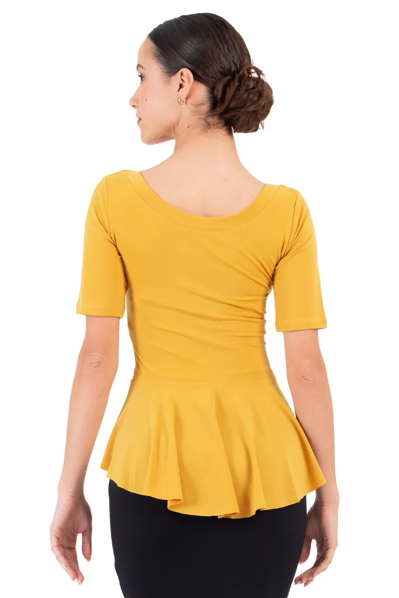 Peplum Top With Short Sleeves (L)