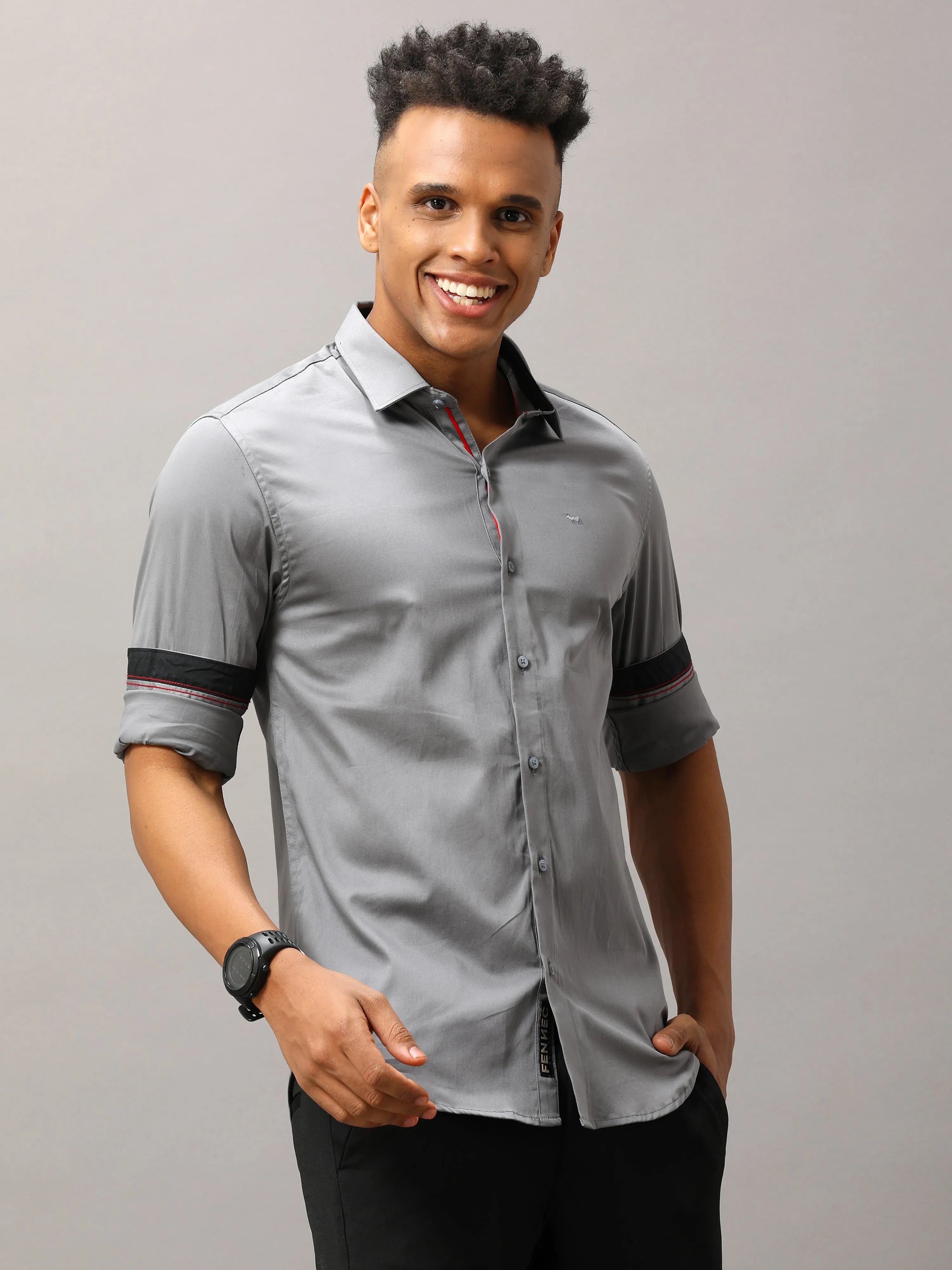 Plain Grey Shirt Full Sleeve