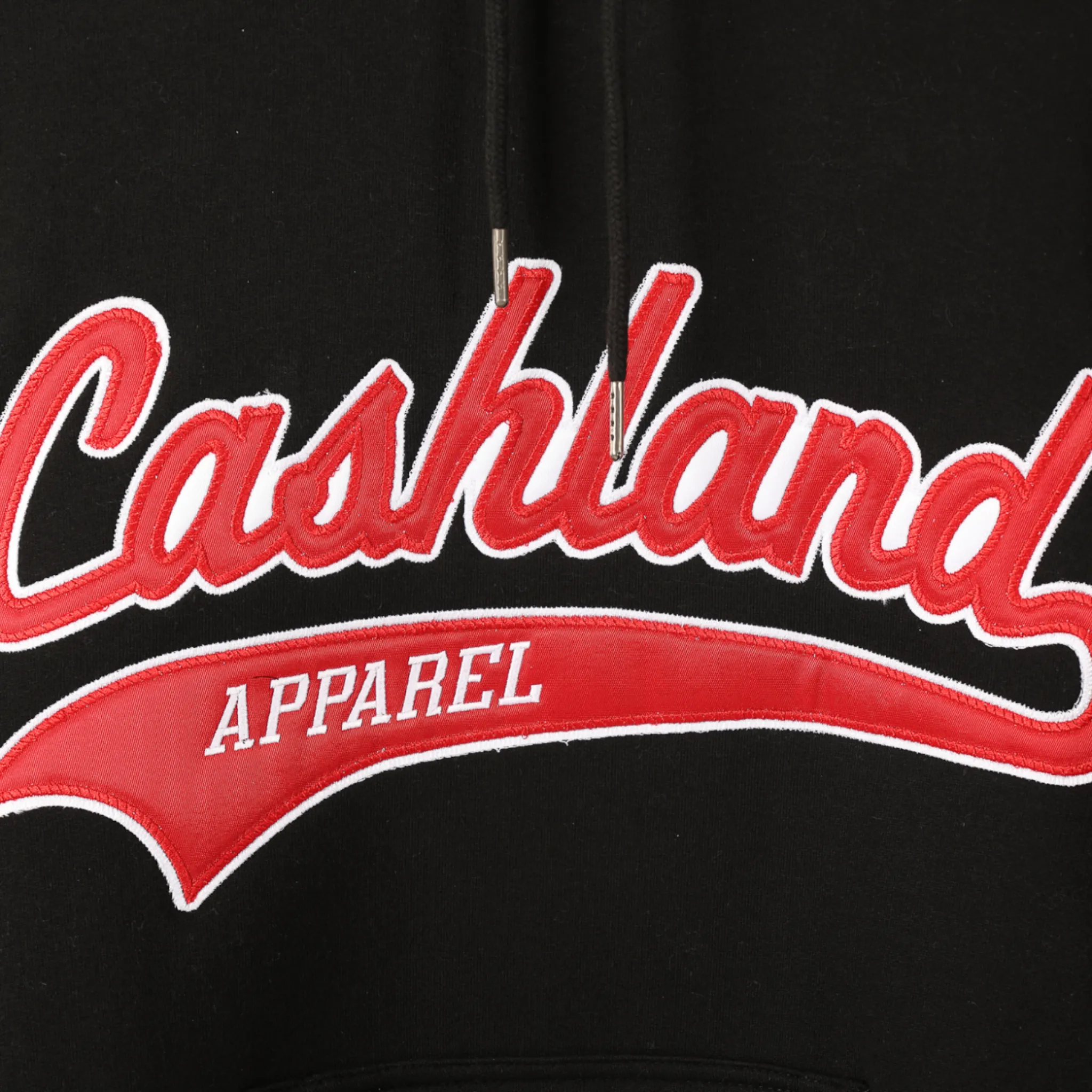 Pro-Script Pull Over Hooded Sweatshirt : BLACK with Red