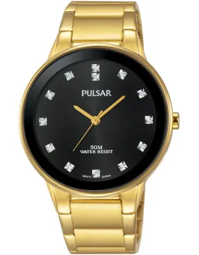 Pulsar Easy Style Mens Crystal Marker Dress Watch - Gold-Tone - Bracelet