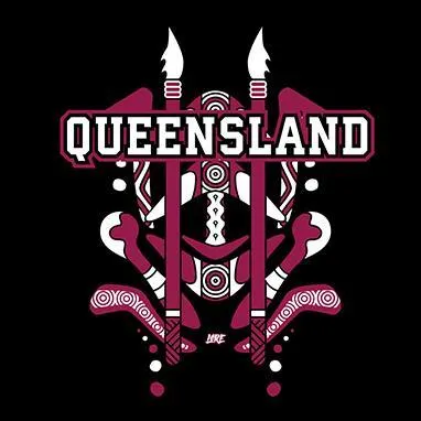 QLD Tribute Black Cotton Crew Neck Unisex T-Shirt