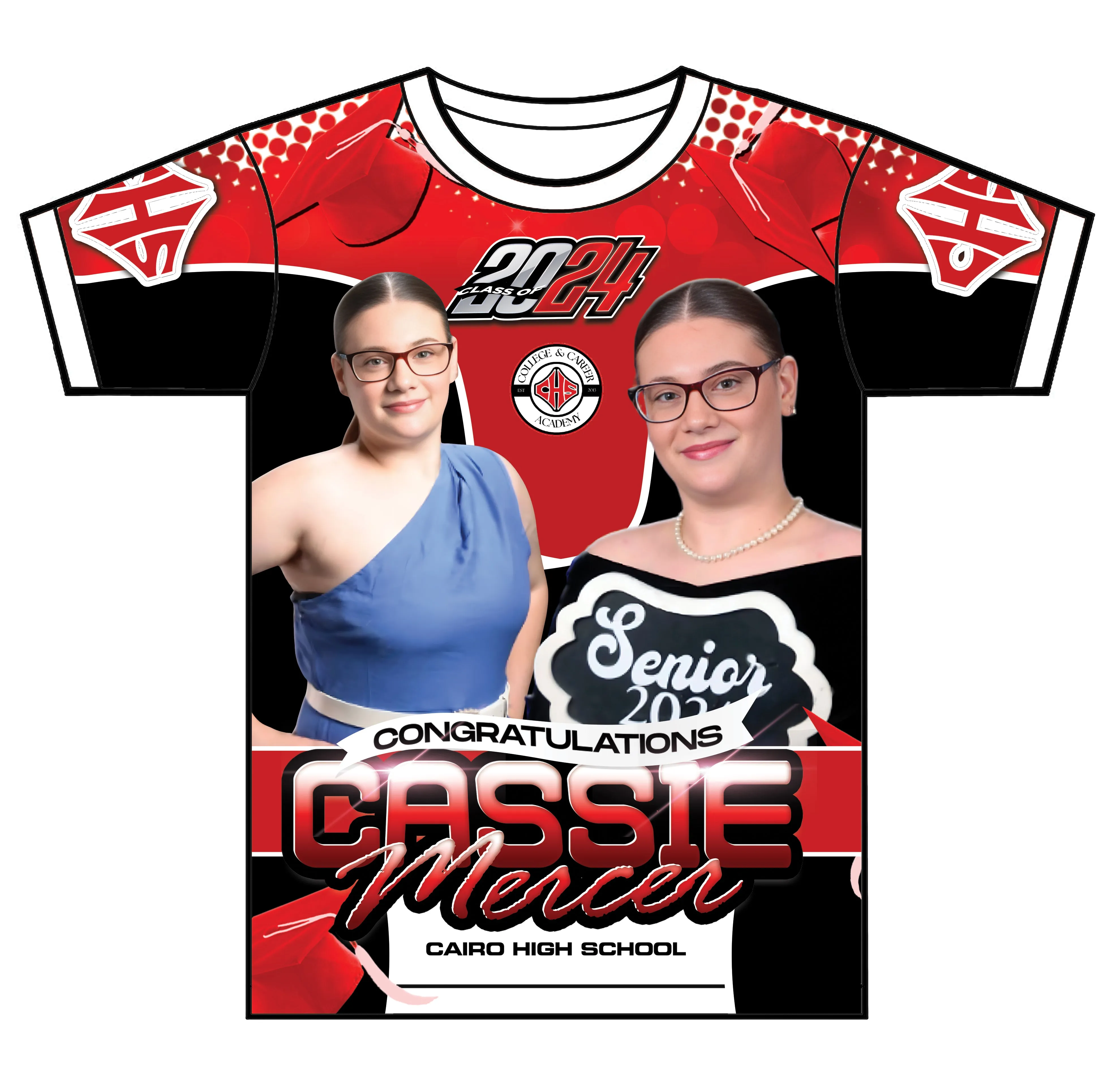 "Cassie" Custom Designed Graduation 3D shirt