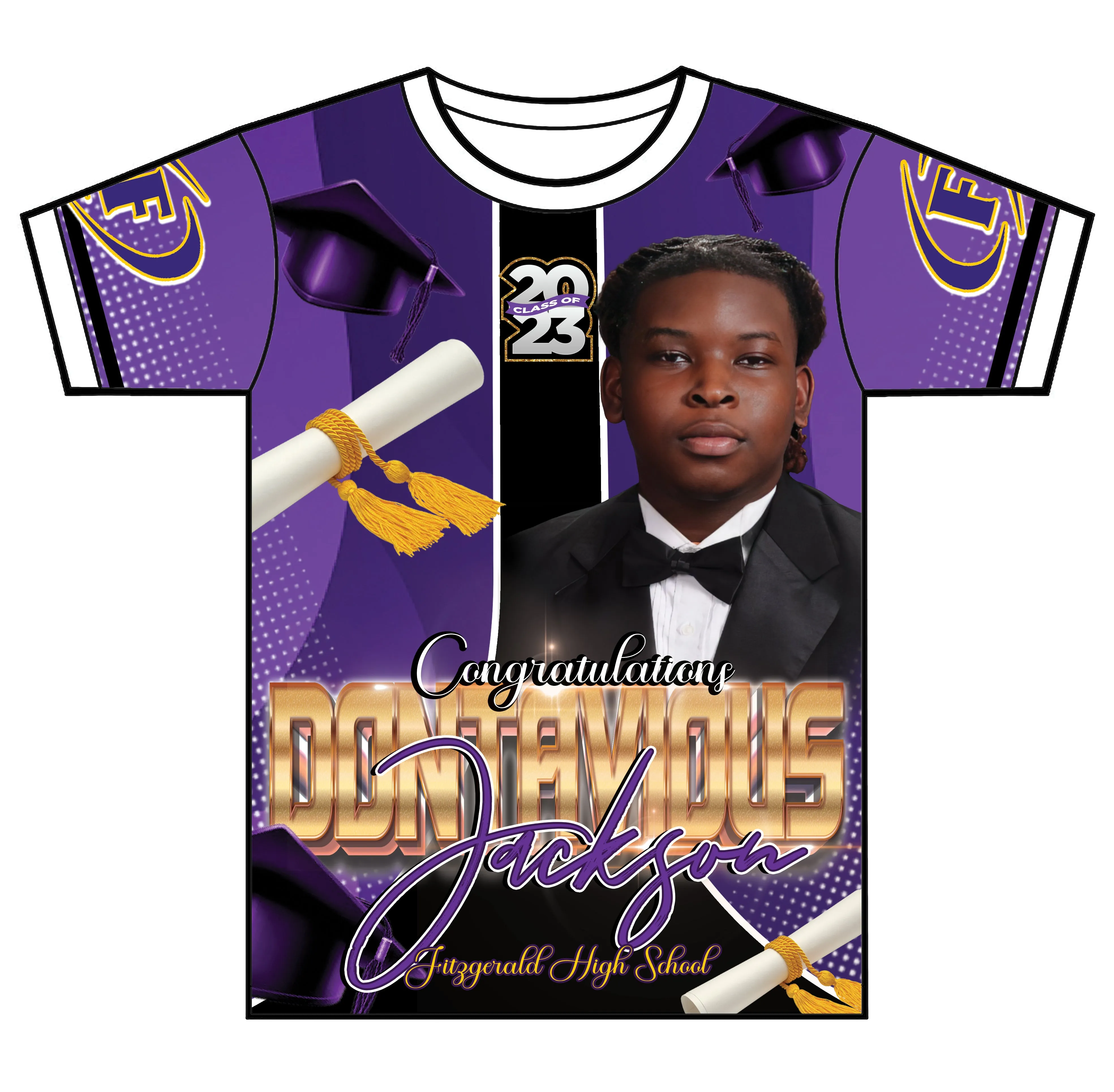 "Dontavious" Custom Designed Graduation 3D shirt