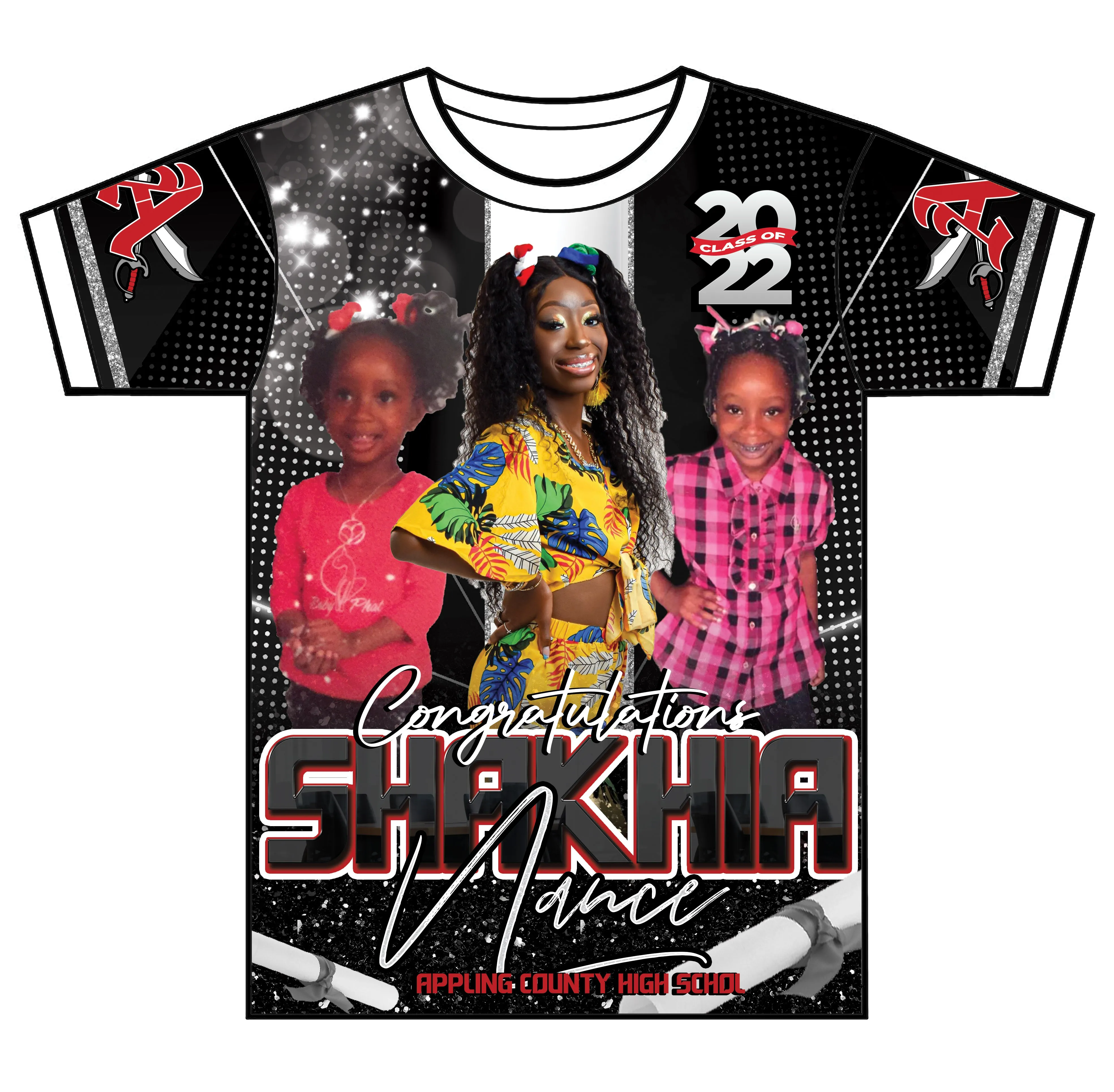 "Shakhia" Custom Designed Graduation 3D shirt