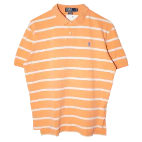 Ralph Lauren Embroidered Small Logo Striped Poloshirt Peach/White (L)