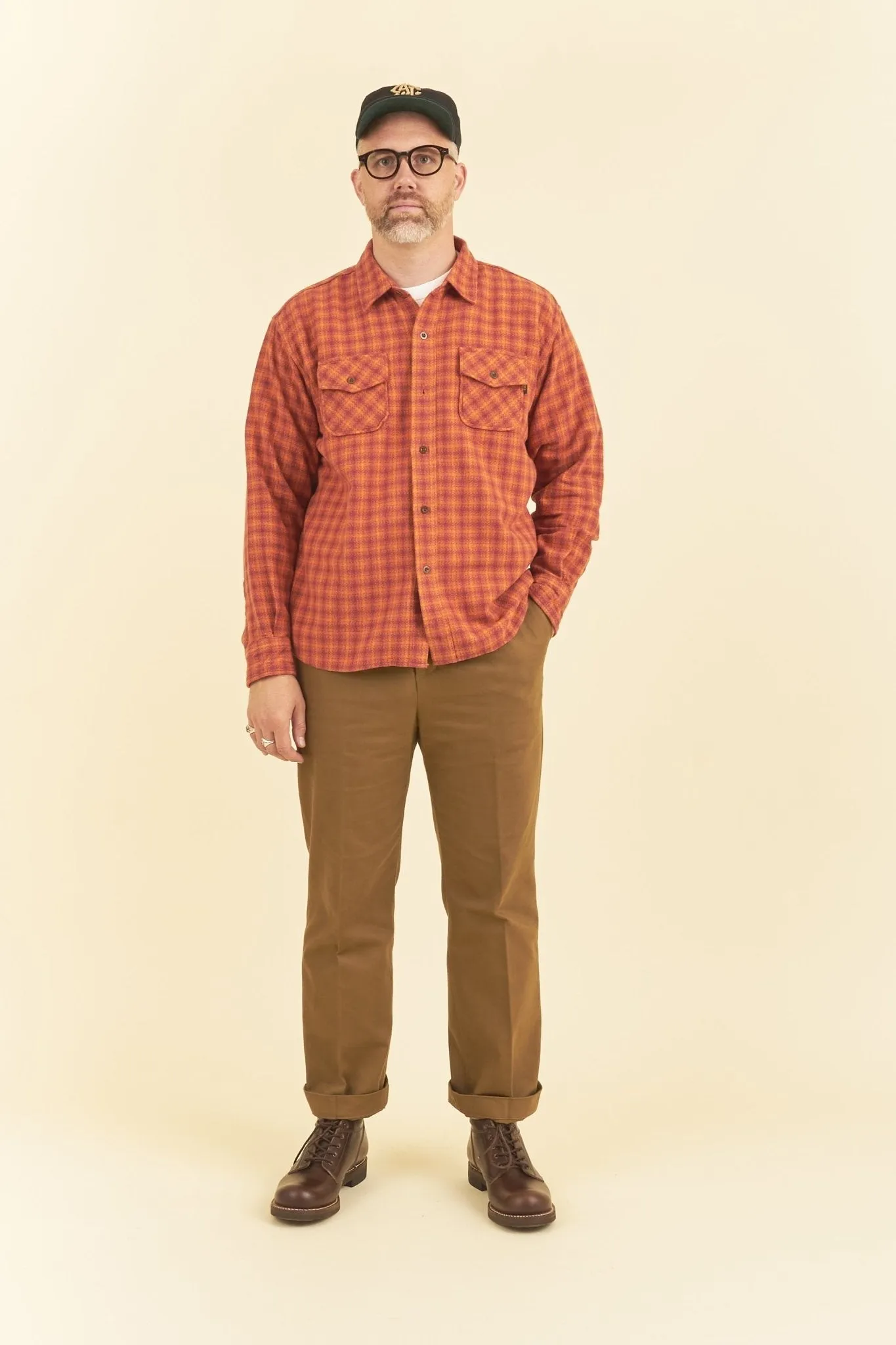 Rats Amundsen Cotton Check Shirt - Burgundy