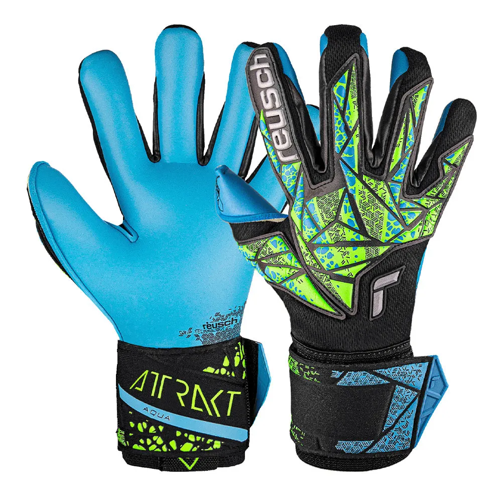 Reusch Attrakt Aqua GK Gloves (Black/Lime/Blue)