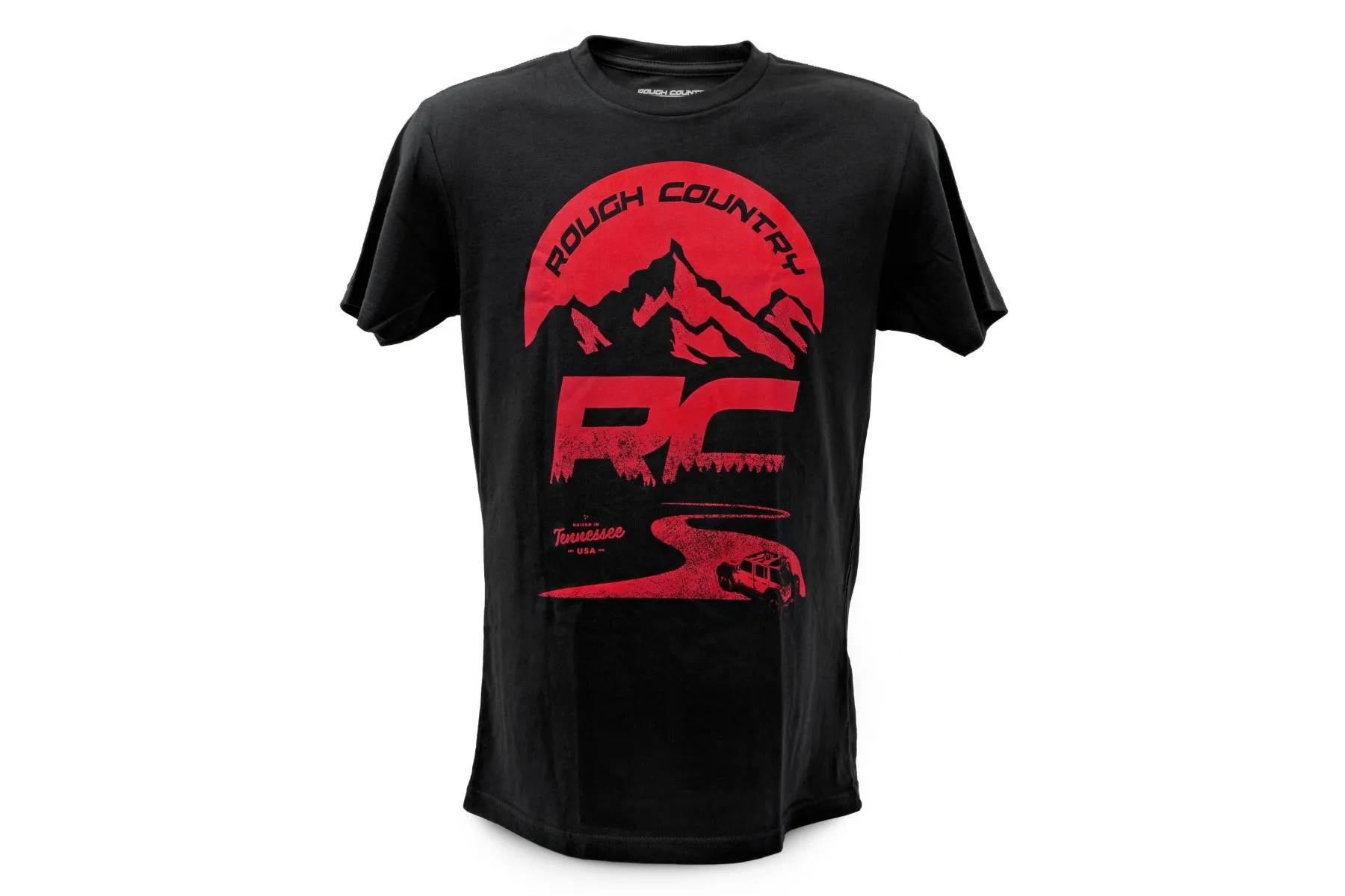 Rough Country T-Shirt - RC Mountains - Black - LG