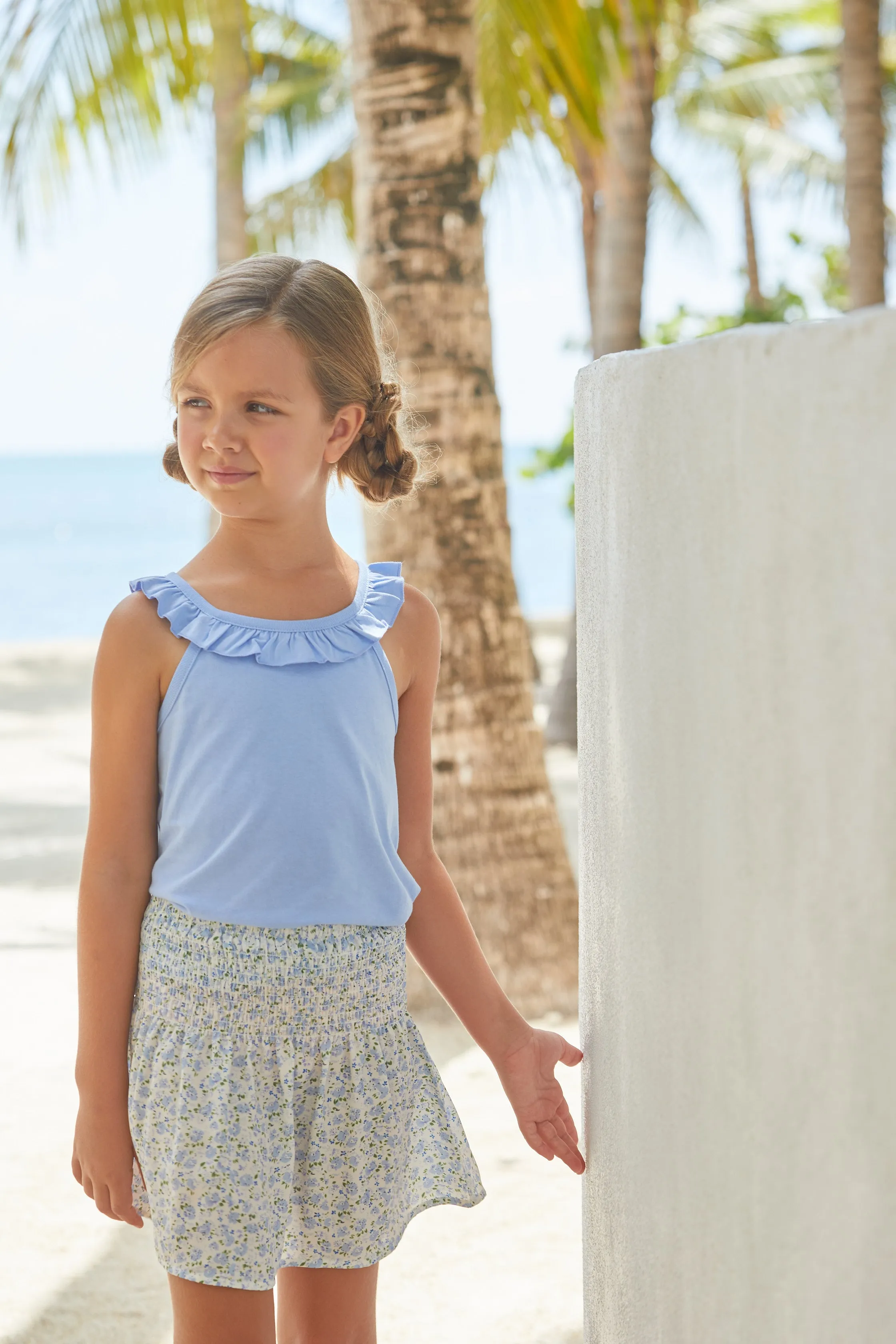 Ruffled Tank - Light Blue