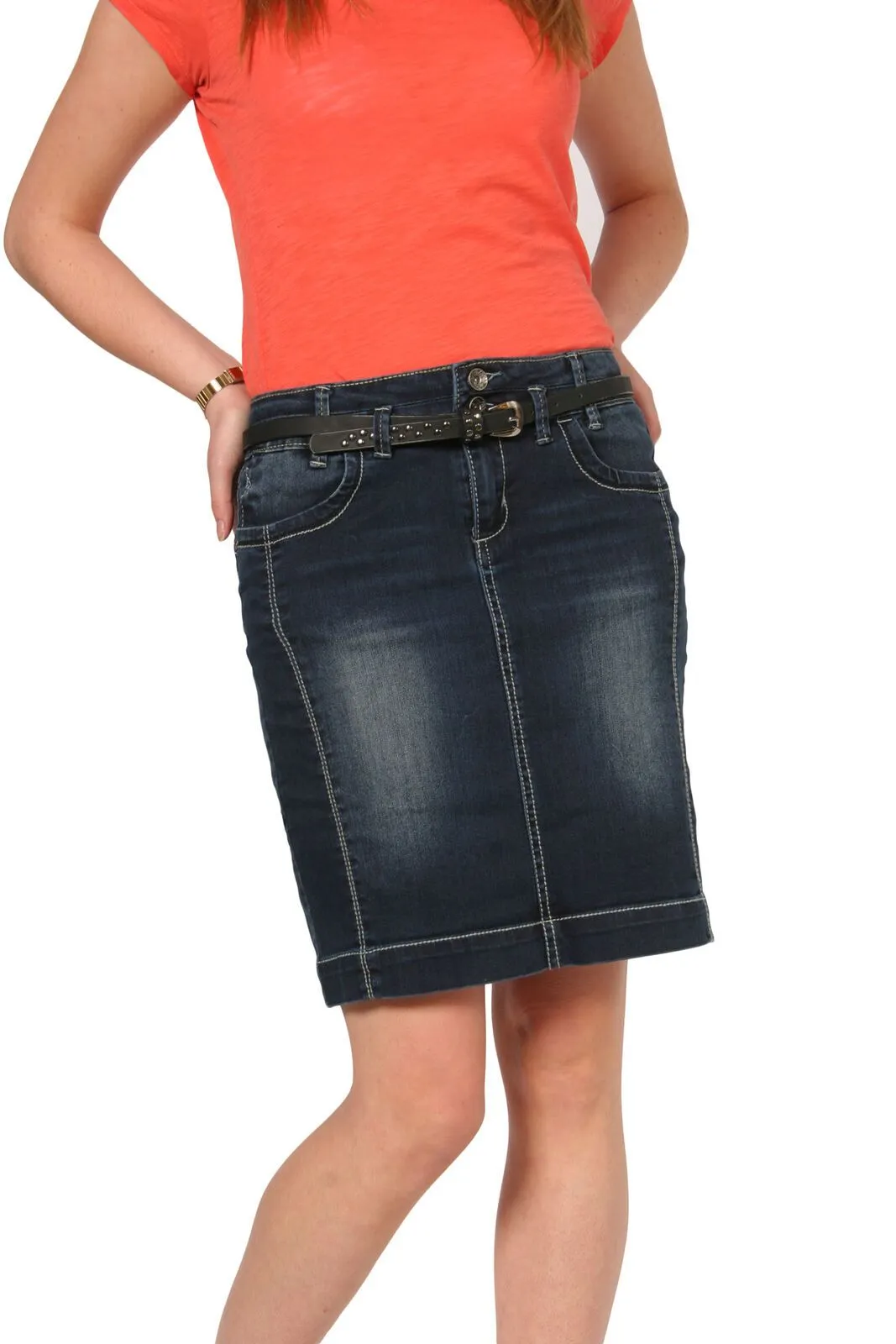 Short Indigo Denim Skirt - Size 8