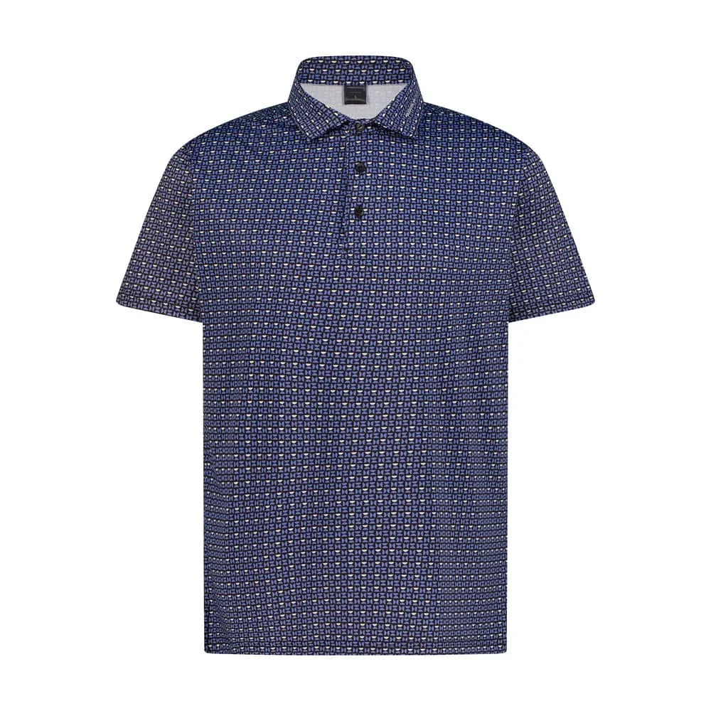 Slate Blue Printed Men’s Golf Polo