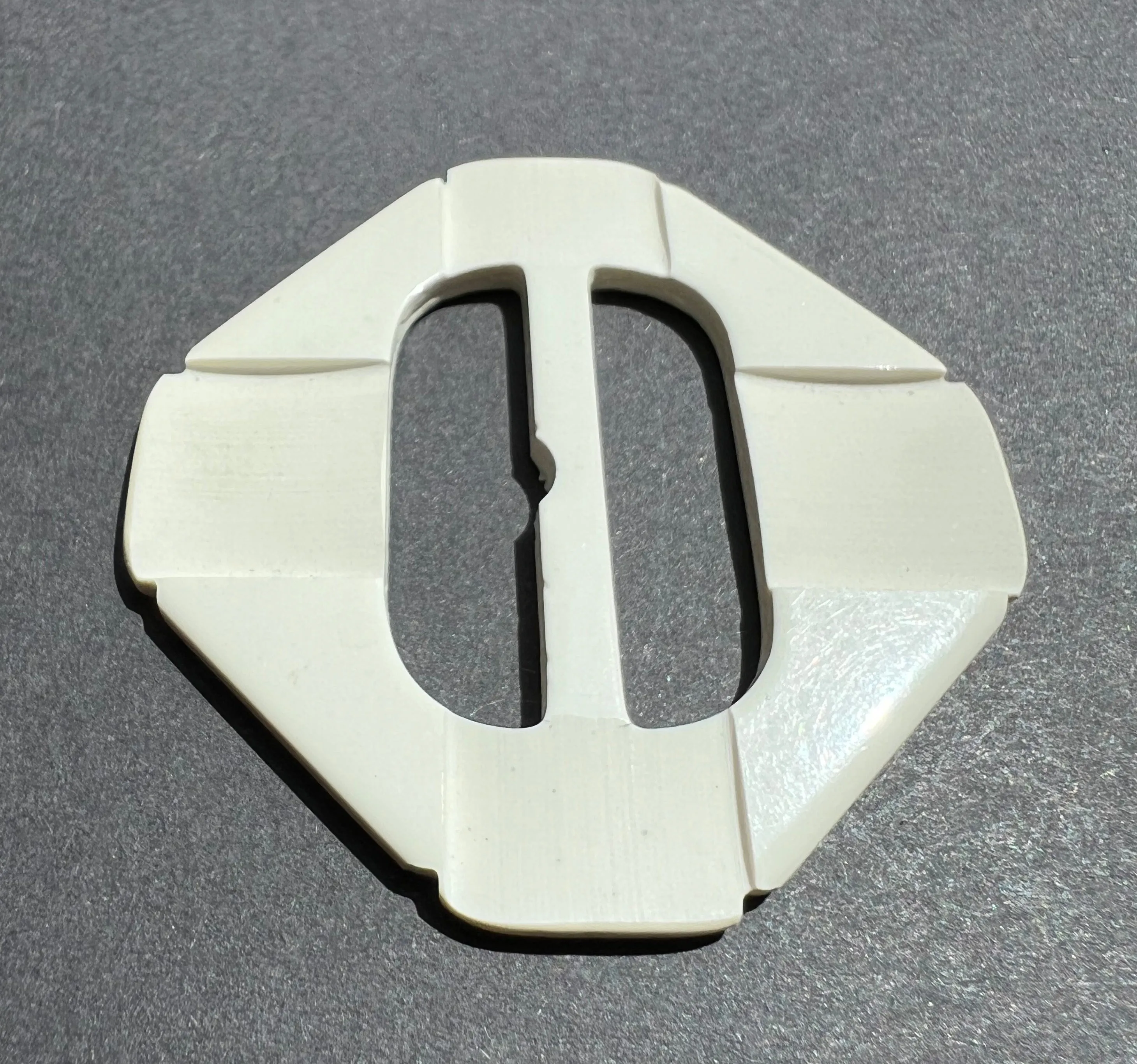 Striking Geometric White Deco  6cm Buckle