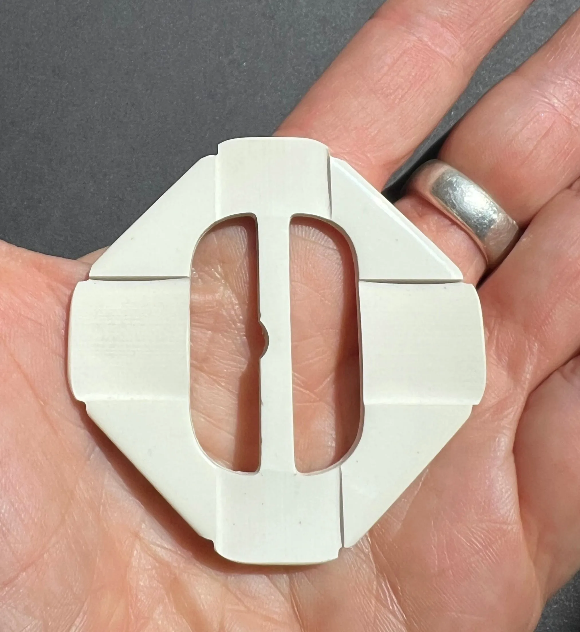 Striking Geometric White Deco  6cm Buckle