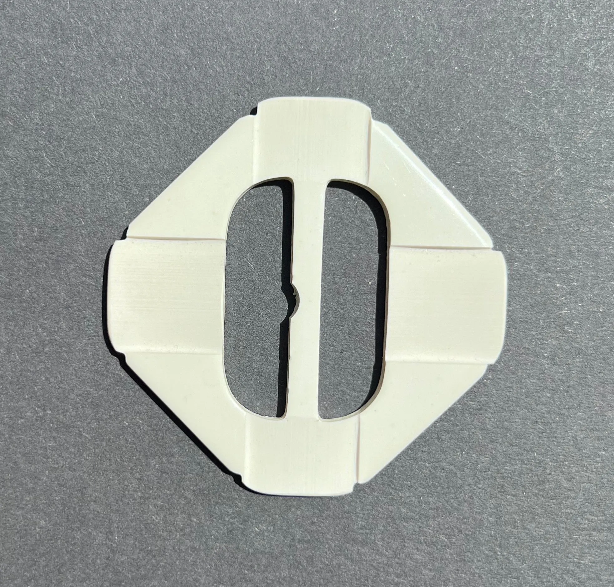 Striking Geometric White Deco  6cm Buckle