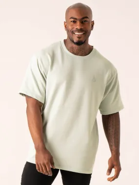 Throwback Oversized Fleece T-Shirt - Seafoam