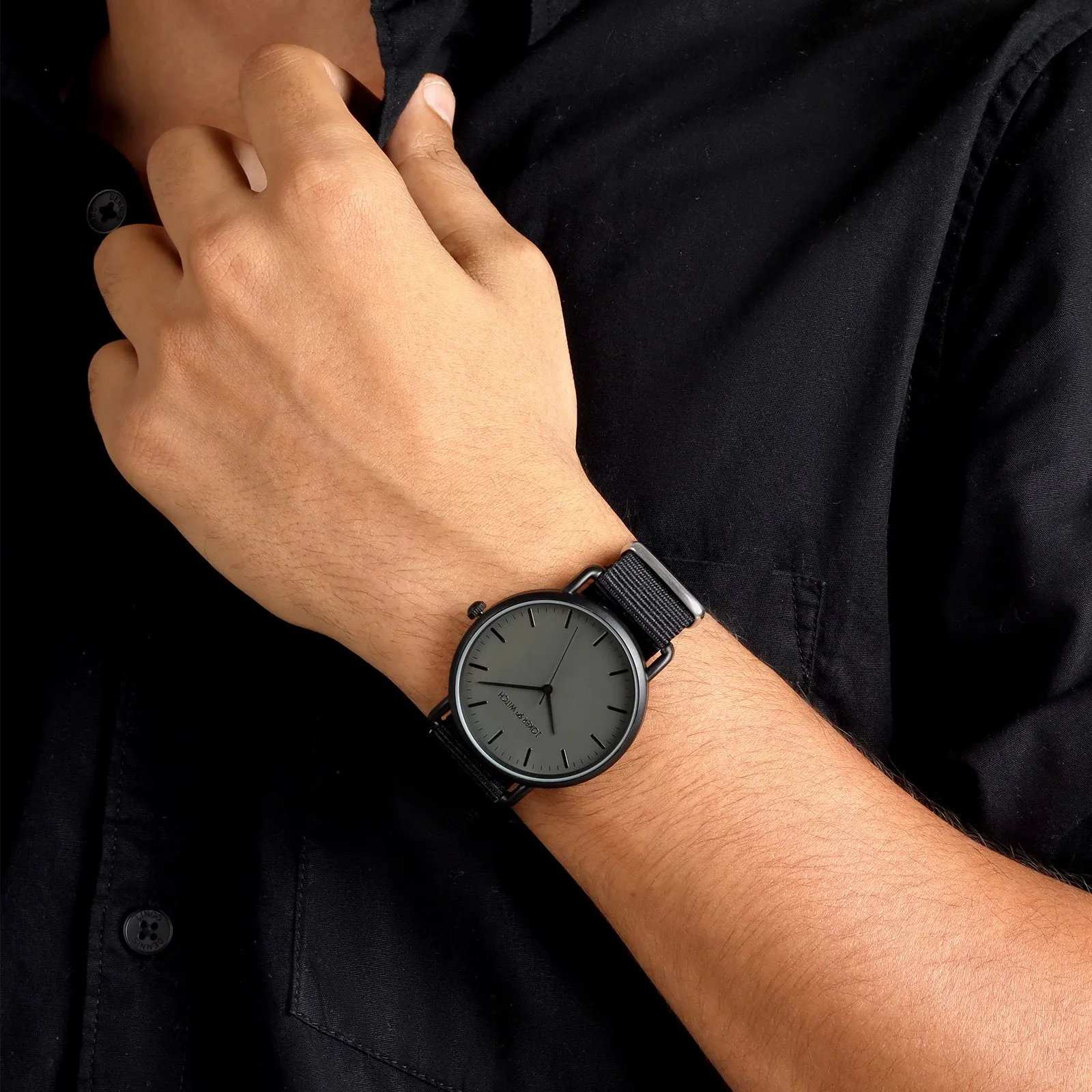 Tranquil Black Nylon Strap Watch