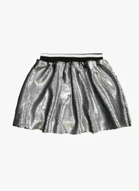 Vierra Rose Kate Sequin Skirts in Silver/Black Reversible Sequins