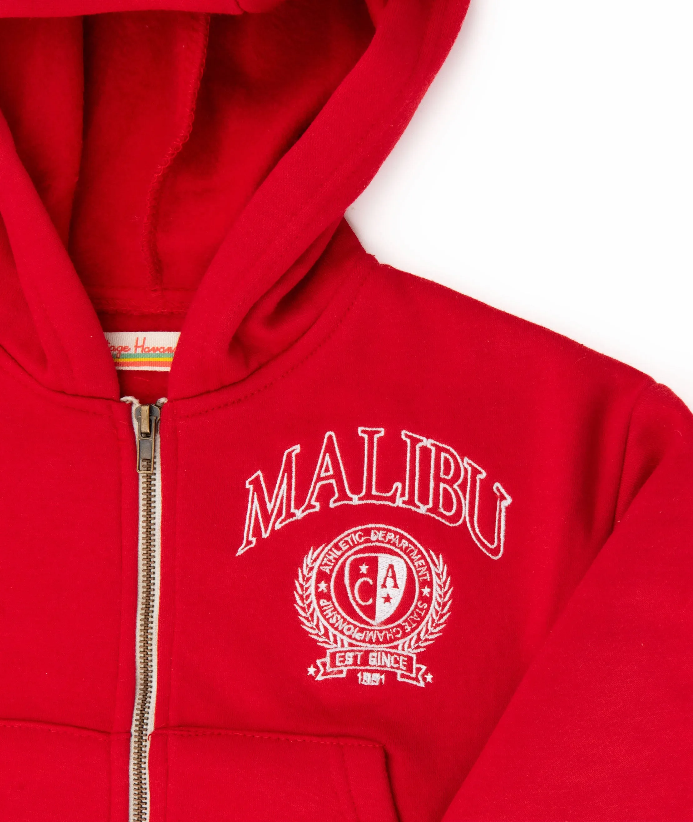 Vintage Havana Girls Malibu Embroidered Zip Hoodie