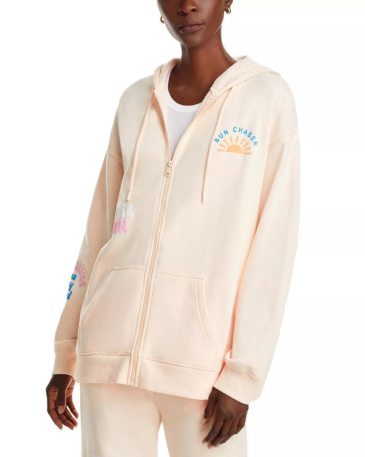 Vintage Havana Puff Print Zip Up Hoodie