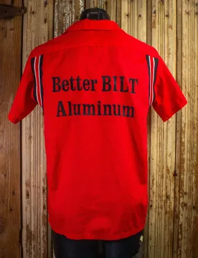 Vintage Hilton Better BILT Aluminum Bowling Shirt 60s Red Medium