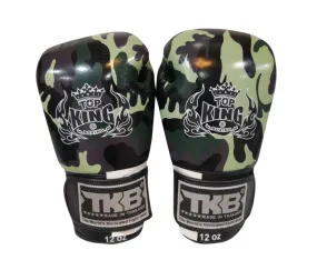 泰拳拳套 Thai Boxing Gloves : Top King Camouflage TKBGEM-03 Green